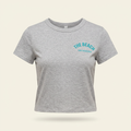 The Beach Women's Cropped Tee - Heather Gray / Teal