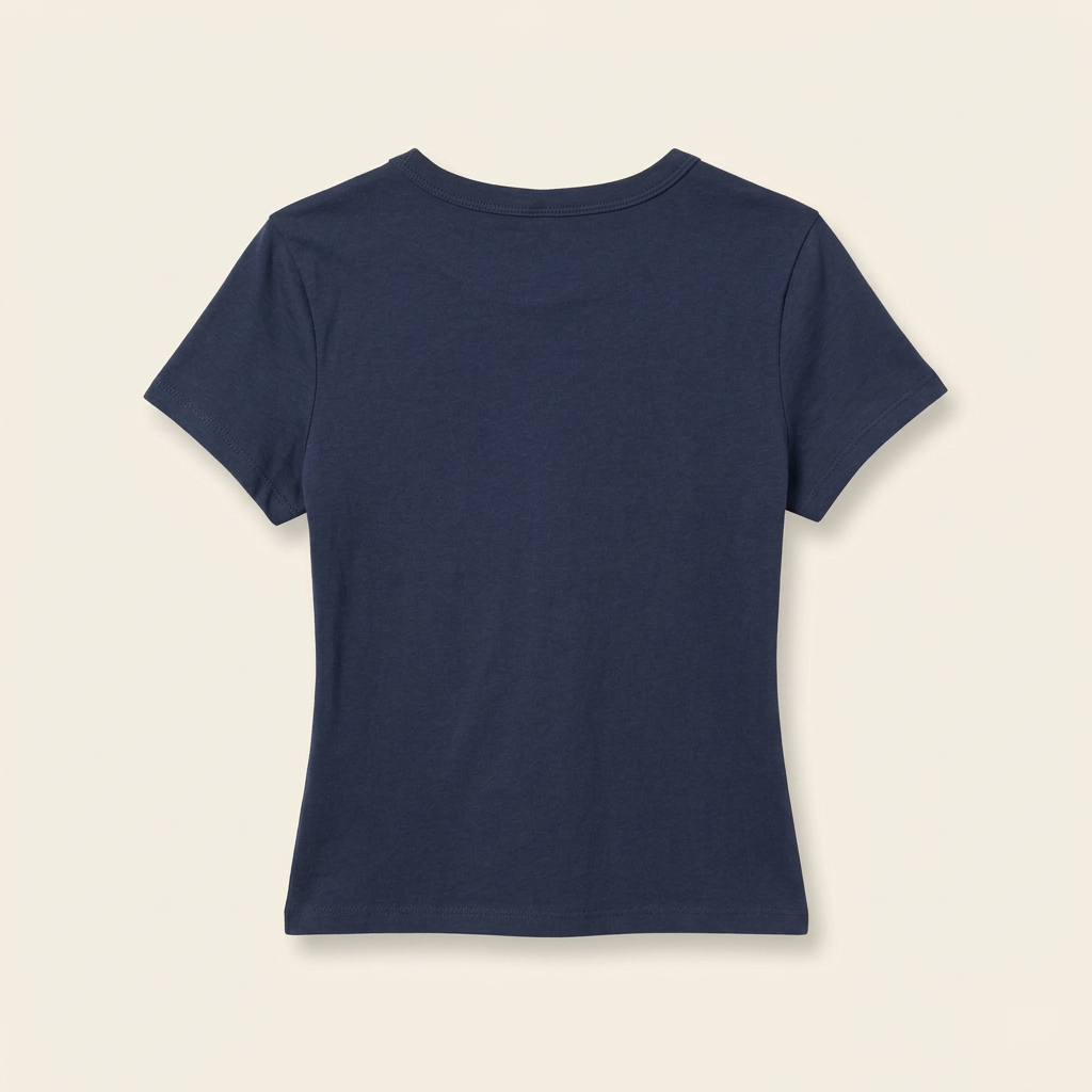 Navy women's tee, plain back